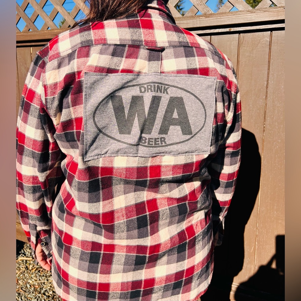 Drink WA Beer Upcycled Flannel